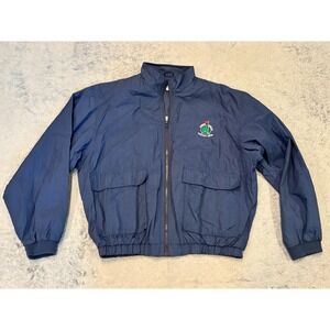 Slazenger Jacket Mens Large Blue 1/4 Zip Pullover Golf Windbreaker Logo